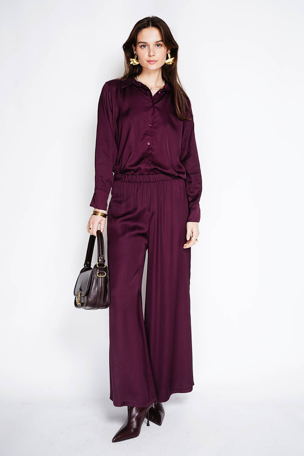 Satin trousers 2577-Blue Hand Home