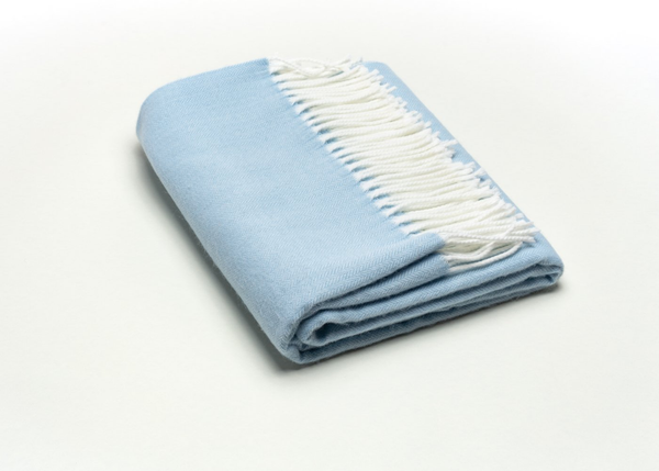 402 - Fringed Herringbone Throws-Blue Hand Home