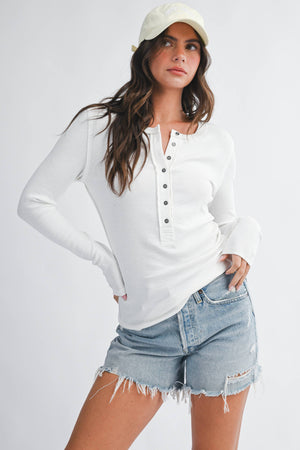 8630hk Henley Long Sleeve Top