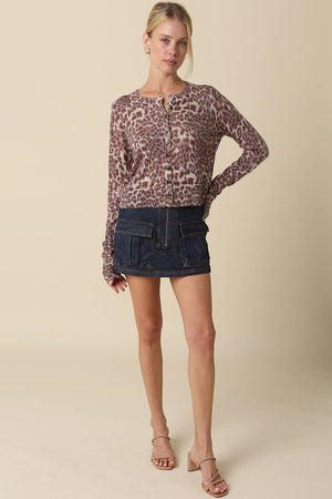 Jasmin Leopard Cardigan-Blue Hand Home