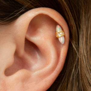 DAINTY OPAL STUD EARRINGS-Blue Hand Home