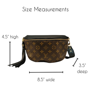 Britt Belt Bag - Upcycled Monogram Full Front - Black