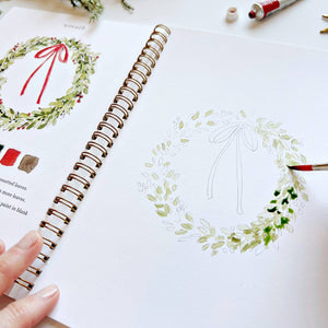 Christmas watercolor workbook-Blue Hand Home