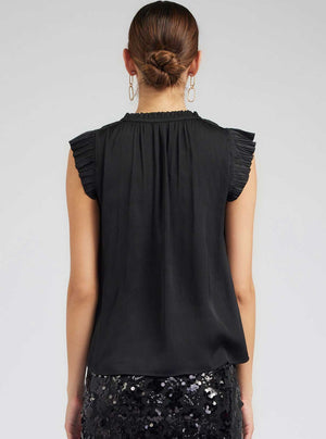 Margot Pleated Sleeve Blouse-Blue Hand Home