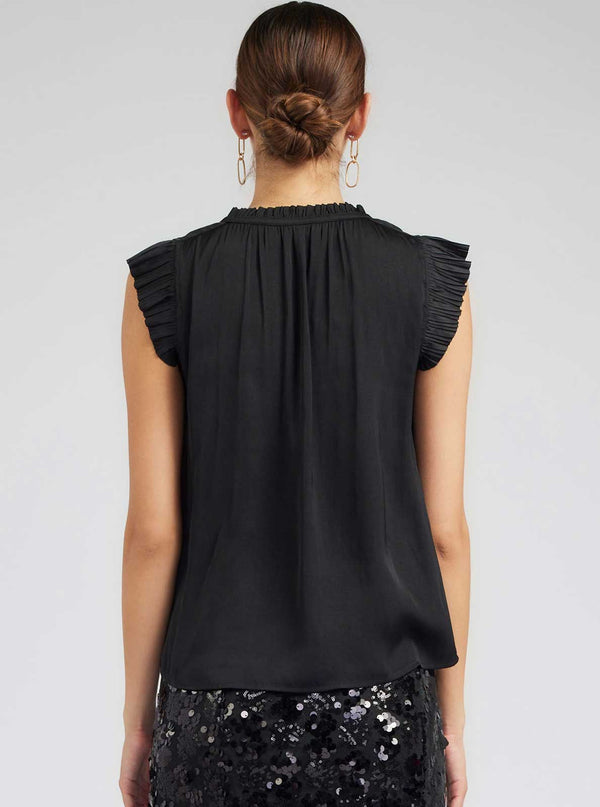 Margot Pleated Sleeve Blouse-Blue Hand Home