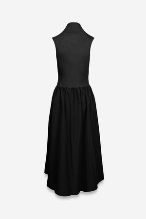 Sleeveless Mock Neck Maxi Dress-Blue Hand Home
