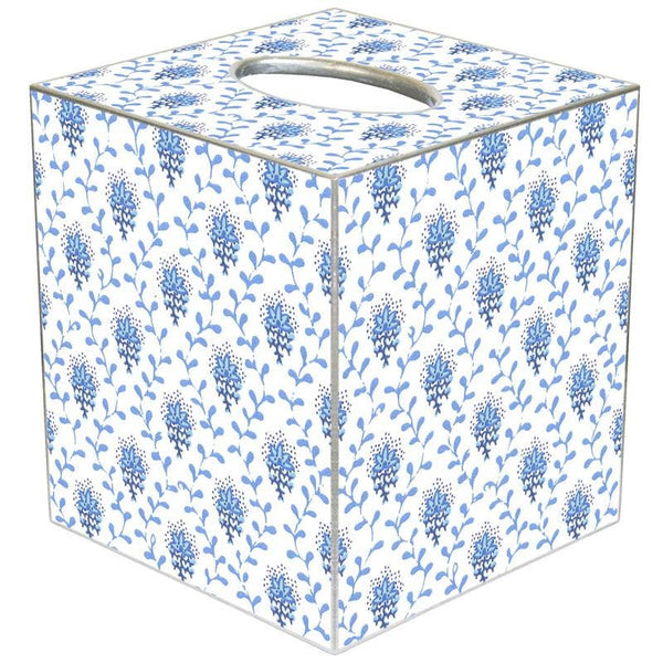 TB468 Blue Provencial Print Tissue Box Cover-Blue Hand Home