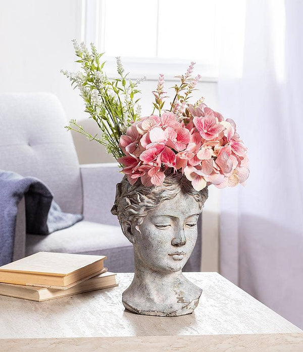 Women Head Planter-Blue Hand Home