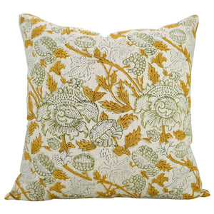 Handmade Block Print Viscose Linen Pillow Cover- Aakash-Blue Hand Home