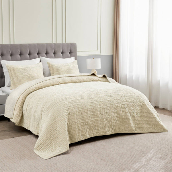 Tamara Velvet Quilt Set-Blue Hand Home