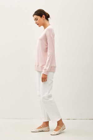 BUTTERY HACCI BRUSHED PULLOVER KNIT TOP-Blue Hand Home