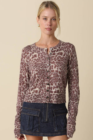 Jasmin Leopard Cardigan-Blue Hand Home