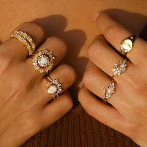 Opal & Diamond Treasured Love Ring-Blue Hand Home