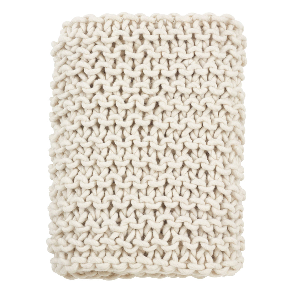 Chunky Knit Throw - Cable Knit Technique-Blue Hand Home