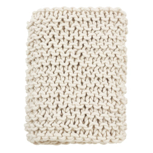 Chunky Knit Throw - Cable Knit Technique-Blue Hand Home