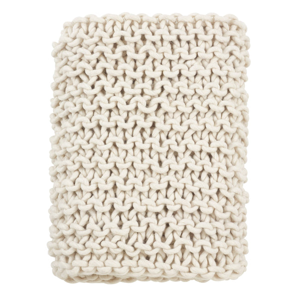 Chunky Knit Throw - Cable Knit Technique-Blue Hand Home