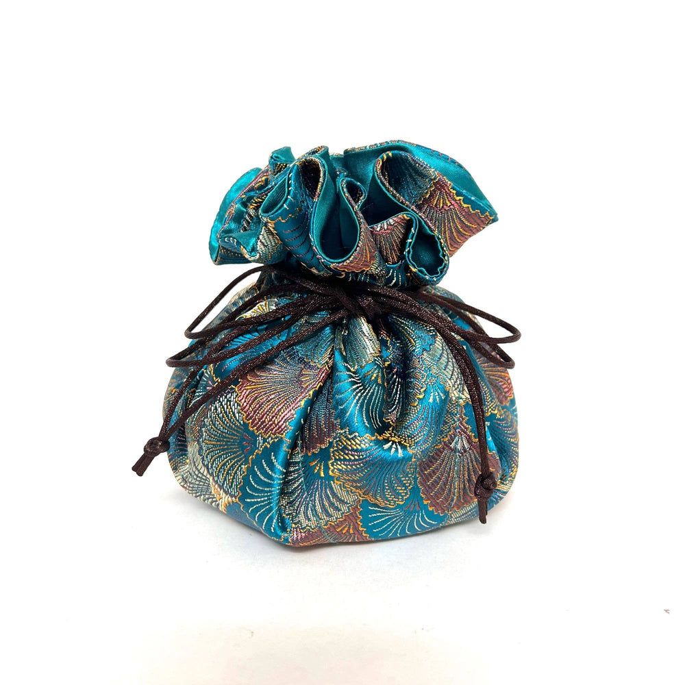 Seashells Brocade Jewelry Pouch-Blue Hand Home