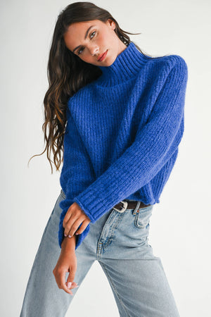 3483ik Soft Brushed Mock Neck Sweater