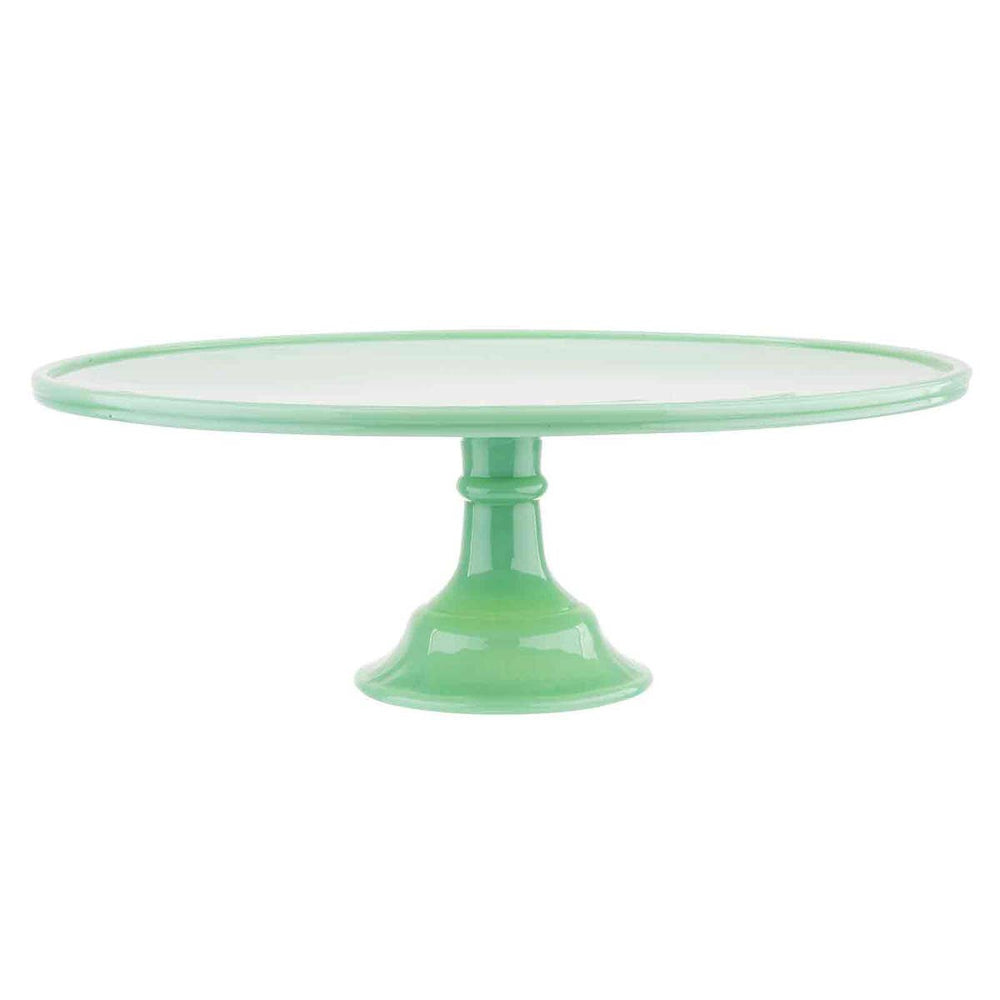 Jadeite Glass Collection Cake Stand-Blue Hand Home