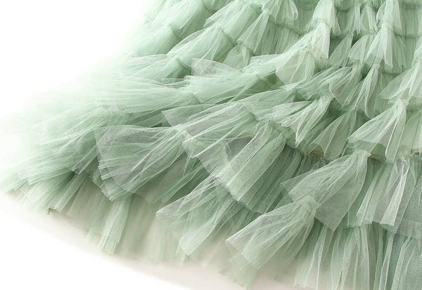 Chic Elastic Waist Tulle Tutu Midi Skirt-Blue Hand Home