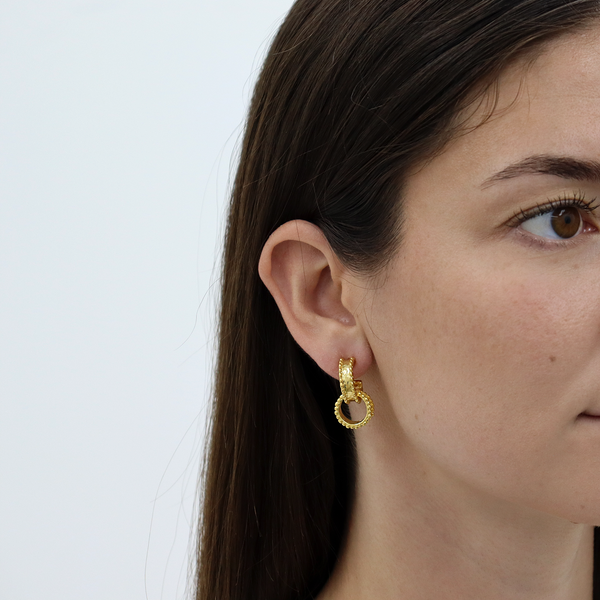 Dotty Intertwined Hoops-Blue Hand Home