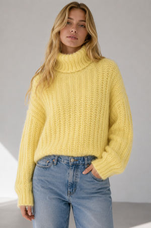 3319ik Cozy Ribbed Turtleneck Sweater