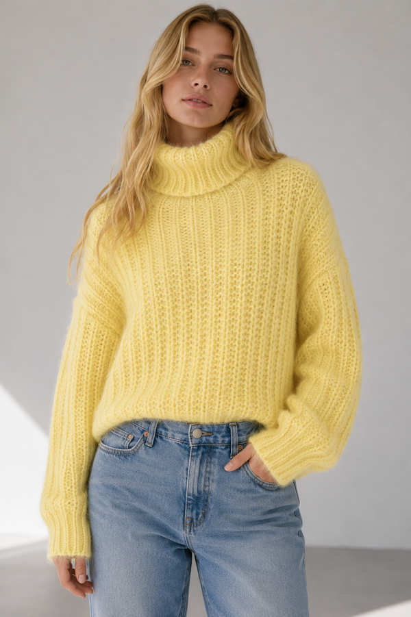 3319ik Cozy Ribbed Turtleneck Sweater