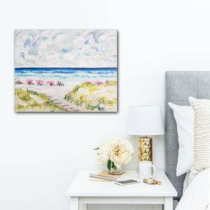 Beach Print on Paper, "Spring Beach"-Blue Hand Home