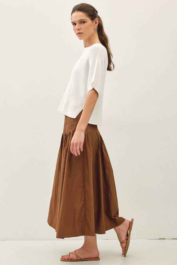 CRISP PLEATED MIDI SKIRT-Blue Hand Home