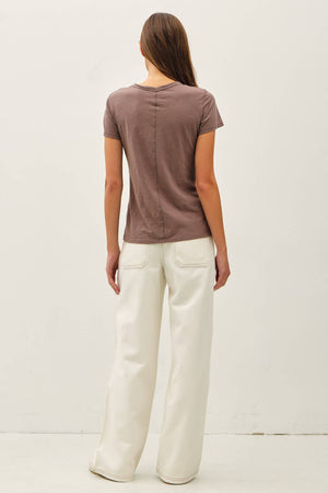 NEW COLOR-GARMENT DYED COTTON SLUB TEE-Blue Hand Home