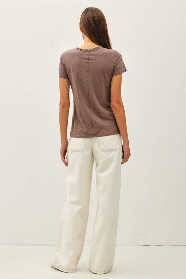 NEW COLOR-GARMENT DYED COTTON SLUB TEE-Blue Hand Home