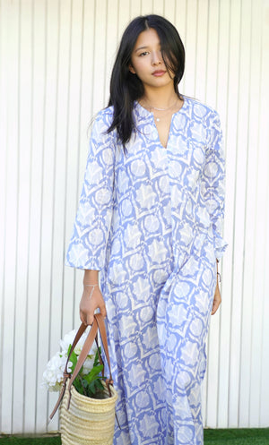 Calypso Addison Dress Lt. Blue-Blue Hand Home