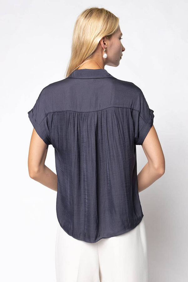 Short Sleeve Blouse - F-Blue Hand Home