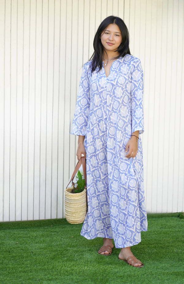 Calypso Addison Dress Lt. Blue-Blue Hand Home