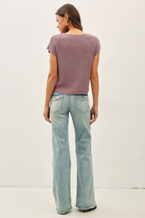 [New Color] Patch Pocket Dolman Cap Sleeve Boxy Knit