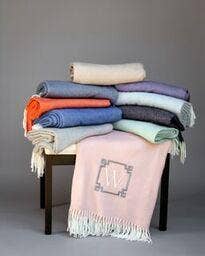 402 - Fringed Herringbone Throws-Blue Hand Home