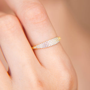 PAVED SIGNET RING - R-F5104-Blue Hand Home