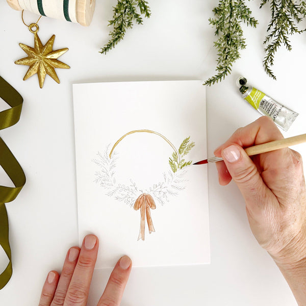Wreaths paintable notecards-Blue Hand Home