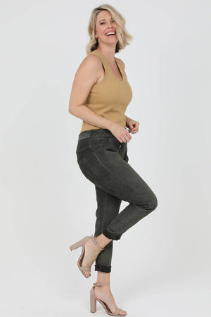 NPA28-ASIS ONE SIZE STRETCH CORDUROY DRAWSTRING WAIST PANTS-Blue Hand Home