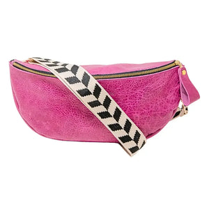 Leather Crossbody Sling Bag, Medium Size - The Ruby-Blue Hand Home