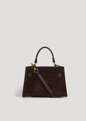 Genuine Suede Handbag With Adjustable Shoulder Strap