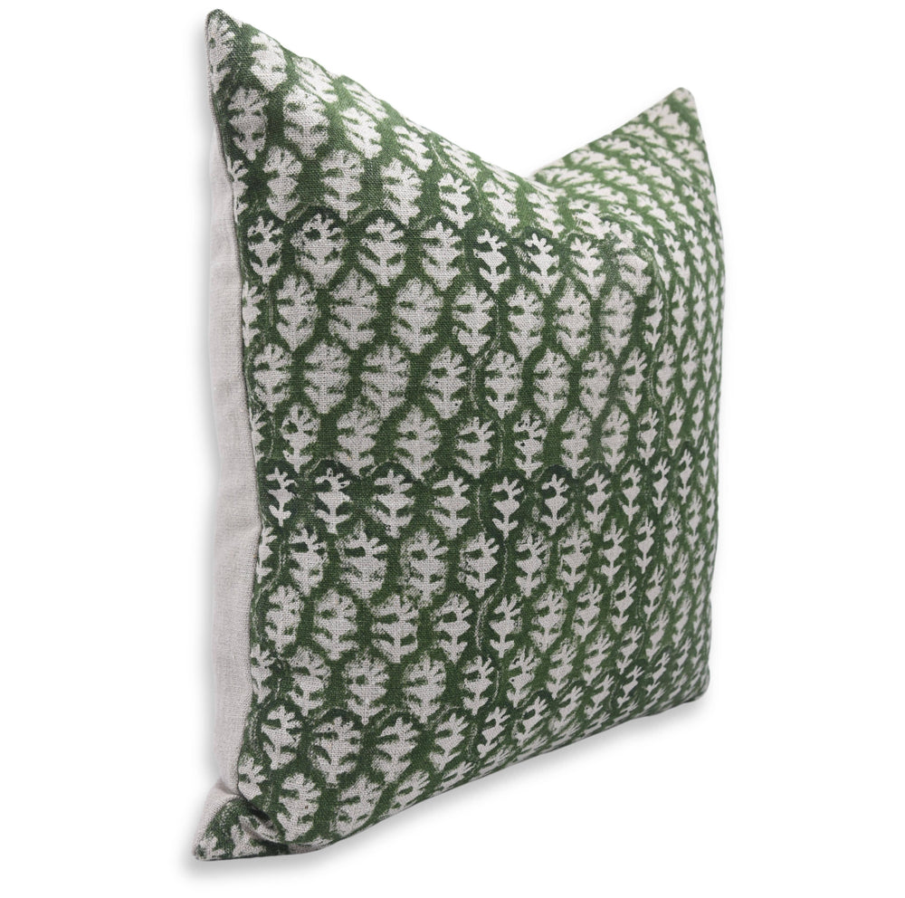 Home Décor Block Design Thick Linen Pillow Cover- Wajeer-Blue Hand Home