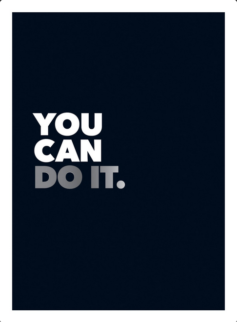 You Can Do It: Positive Quotes and Affirmations-Blue Hand Home