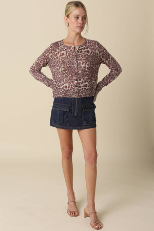 Jasmin Leopard Cardigan-Blue Hand Home