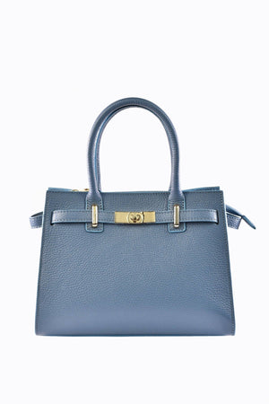 Grace Bag in Sugar Paper Togo Leather-Blue Hand Home