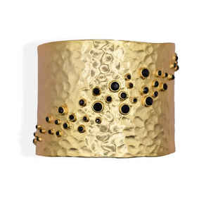 Black cz embellished cuff bracelet-Blue Hand Home