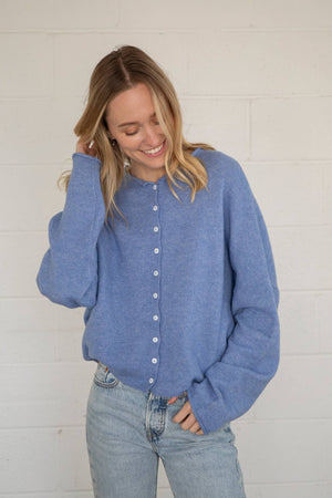 Dusty Blue Piper Cardigan-Blue Hand Home