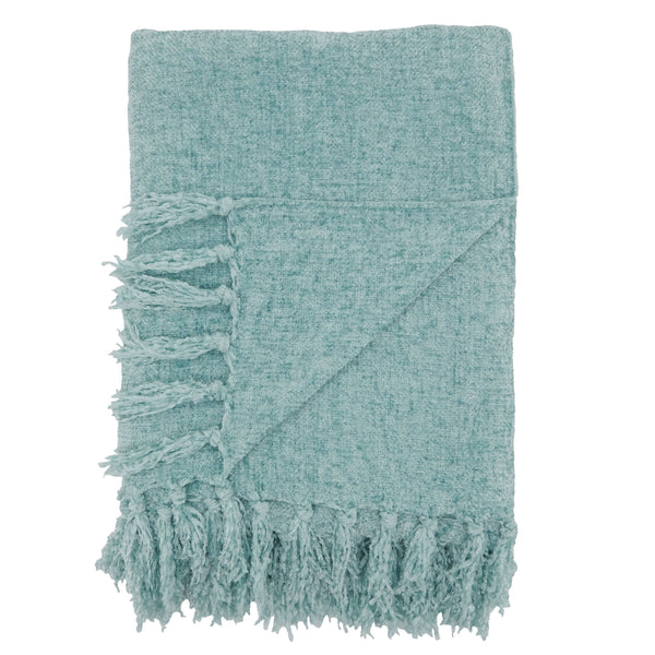 Chenille Throw-Blue Hand Home