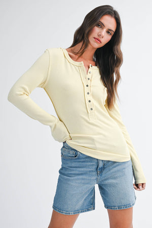 8630hk Henley Long Sleeve Top