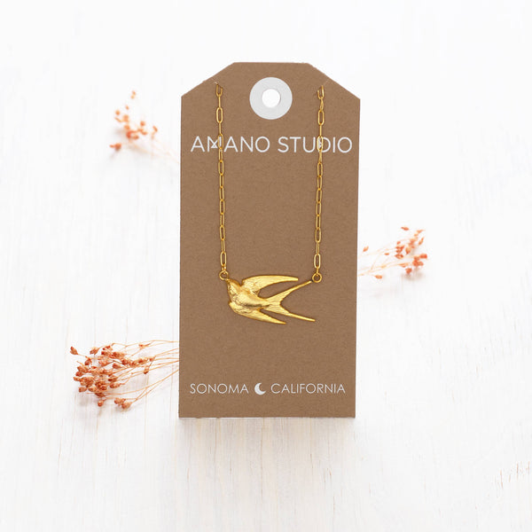 Swallow Bird Necklace-Blue Hand Home